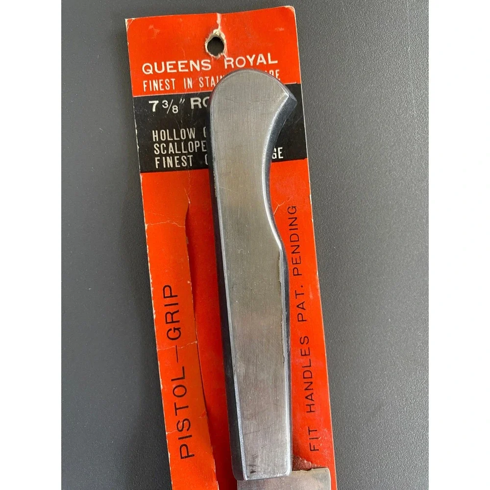 Japanese Vintage Queens Royal 7 3/8 Roast Slicer Knife Stainless Steel Scalloped